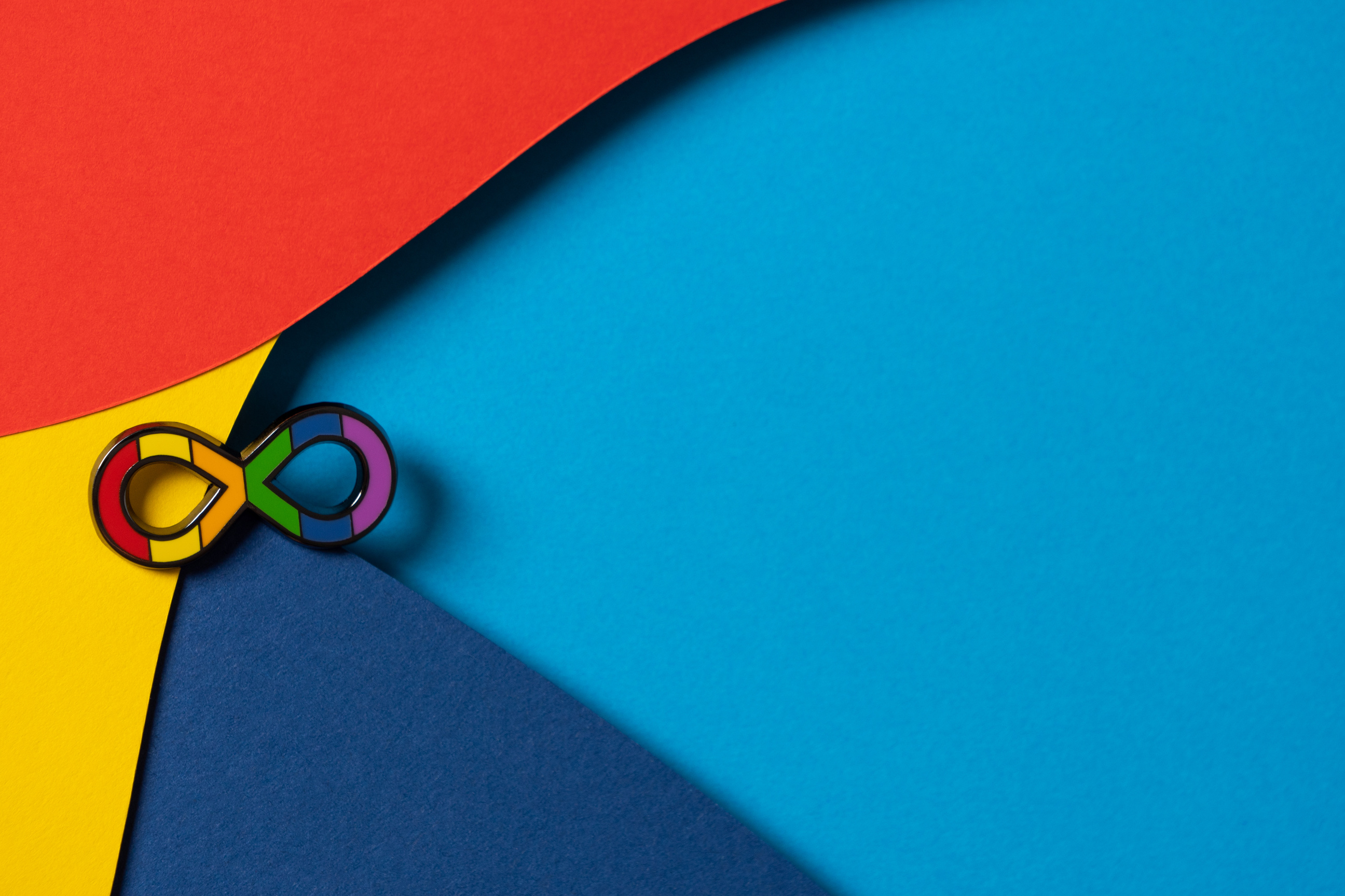 World Autism Awareness Day Concept. Autism Infinity Rainbow Symbol Sign on Colorful Background. Autism Rights Movement, Neurodiversity, Autistic Acceptance Movement Symbol Sign